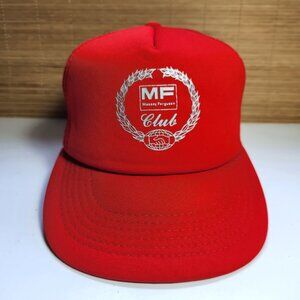 Vintage Massey Ferguson Truckers Hat Cap Hook & Loop Foam Lined Farm Tractor Red